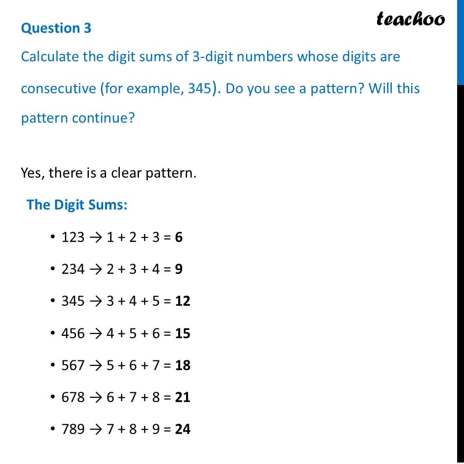 [Class 6] Calculate the digit sums of 3-digit numbers whose digits are - Playing with Digits