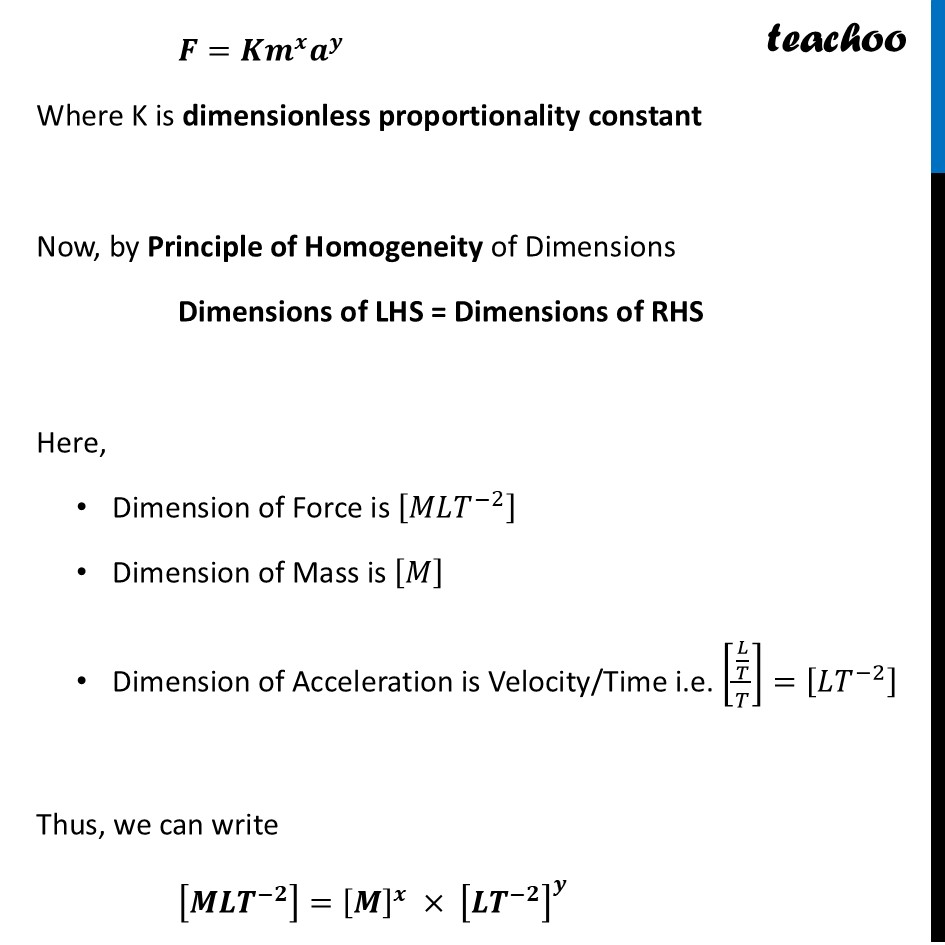 part 2 - Dimensional Analysis: Deriving the Formula of any Physical Quantity - Concepts - Chapter 1 - Units and Measurement - Physics Class 11