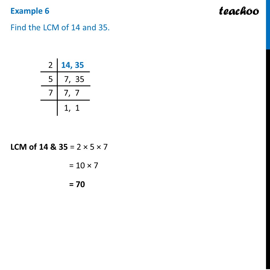 Find the LCM of 14 and 35 [Class 7 Part 2 Ganita Prakash] - Teachoo - Finding LCM using Prime Factorisation