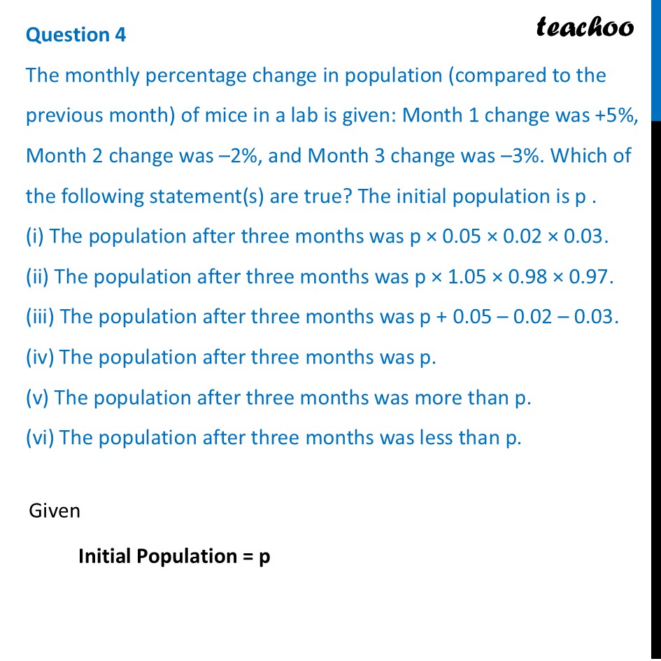 The monthly percentage change in population (compared to the previous - Figure it out - Page 28, 29, 30