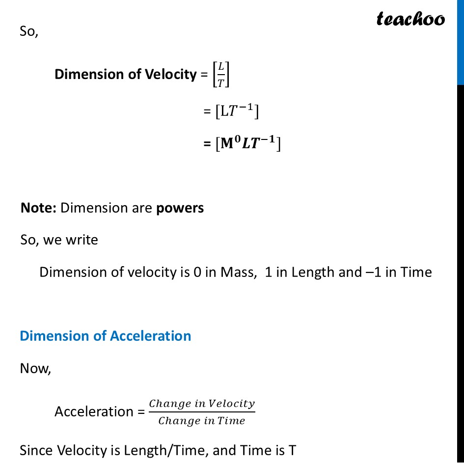 part 8 - Dimensions of Physical Quantities - Concepts - Chapter 1 - Units and Measurement - Physics Class 11