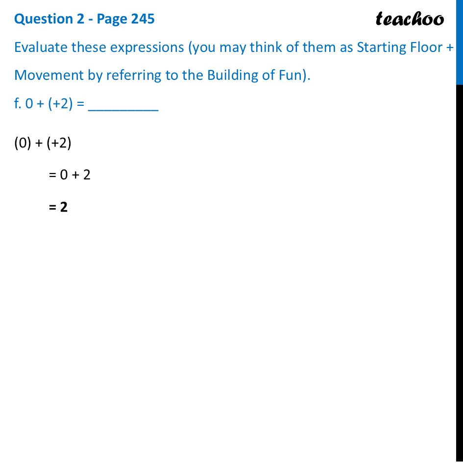 part 6 - Question 2 - Page 245 - Addition of Integers - Chapter 10 Class 6 - The other side of Zero (Ganita Prakash) - Class 6 (Ganita Prakash & Old NCERT)
