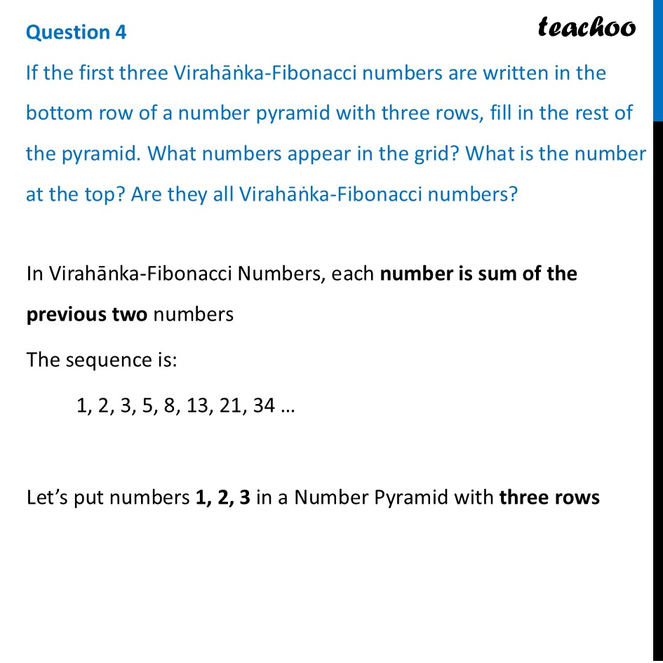 [Maths] If the first three Virahāṅka-Fibonacci numbers are written in - Figure it out - Page 140