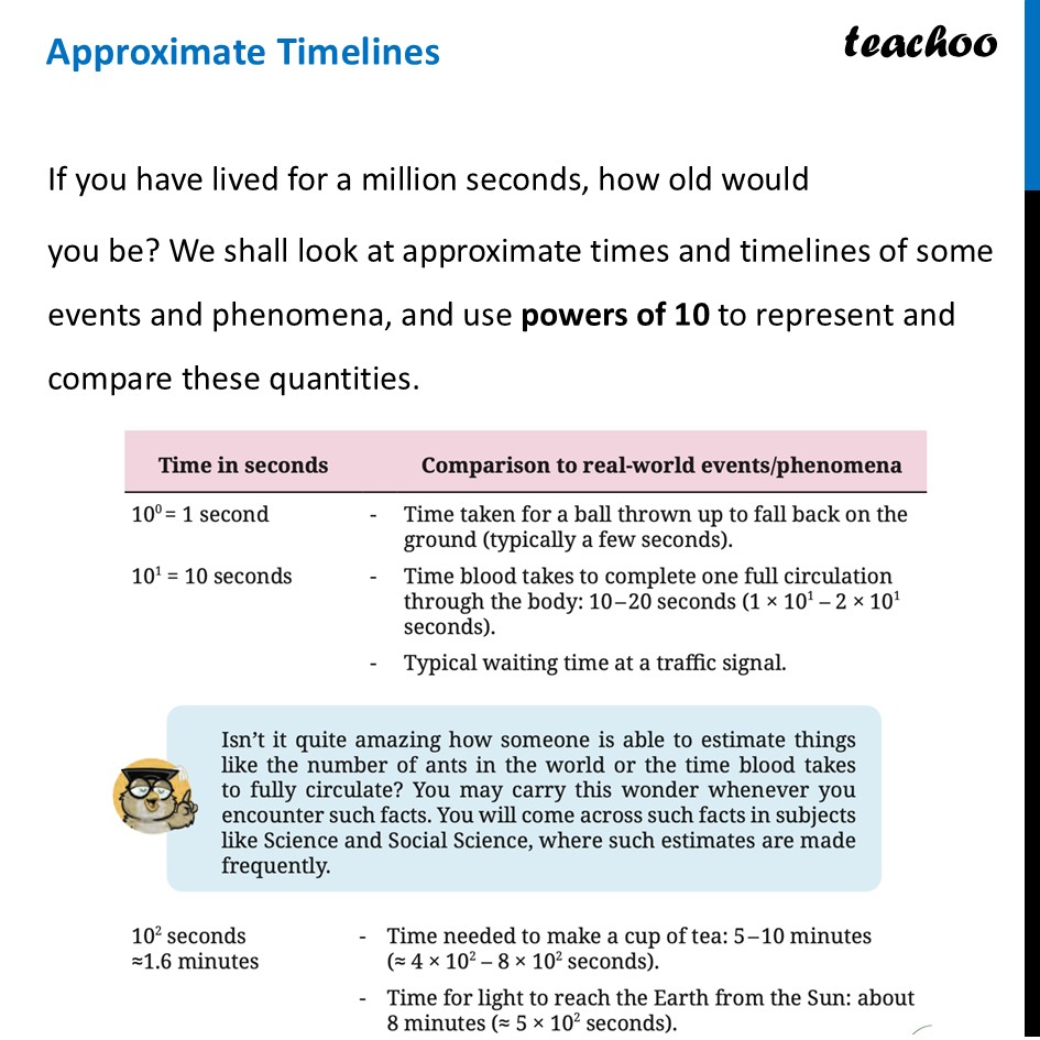 Approximate Timelines – Comparing Events and Ages with Powers of Ten - Getting a sense of Large Numbers