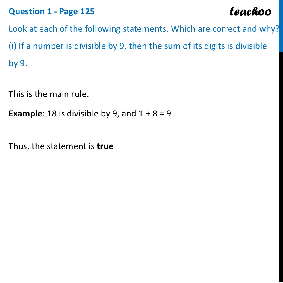 If a number is divisible by 9, then the sum of its digits is divisible - Shortcut for Divisibility by 9