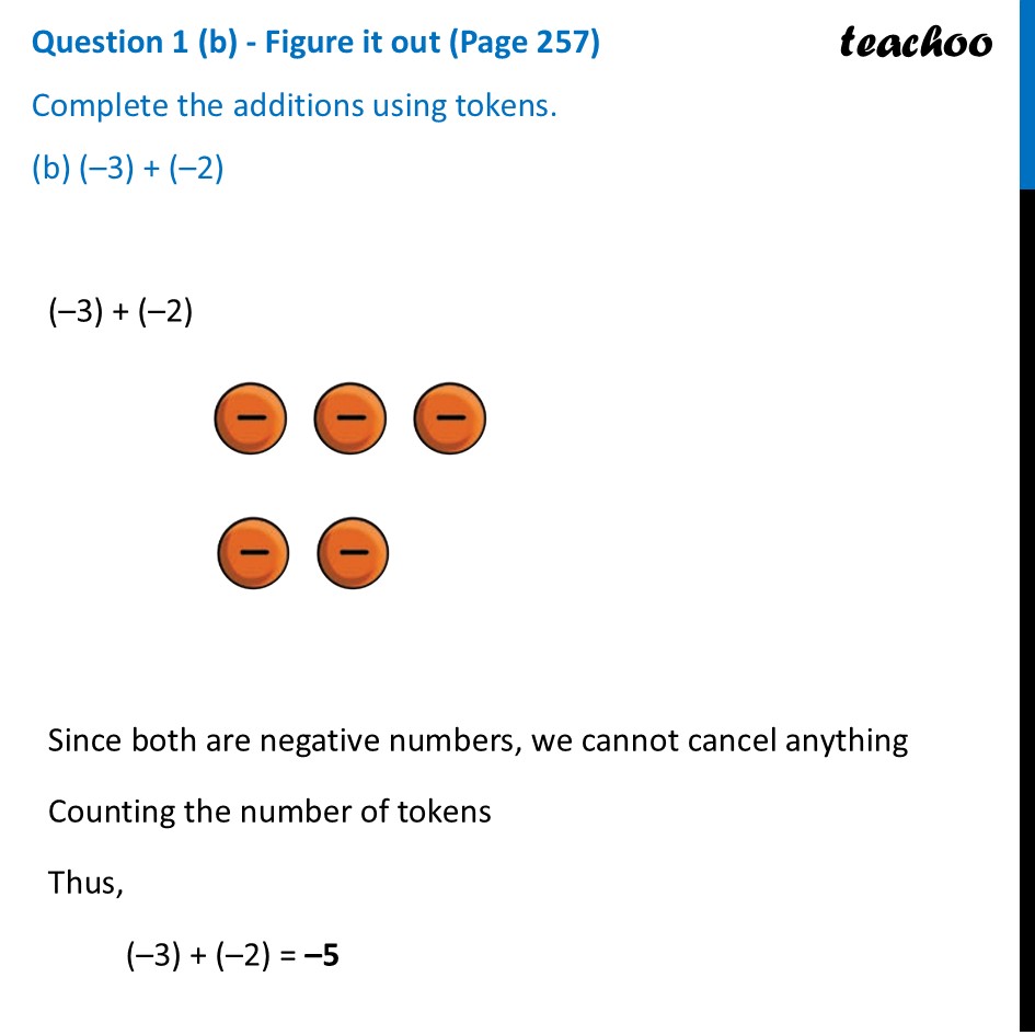 part 2 - Question 1 - Figure it out (Page 257) - Token Model - Chapter 10 Class 6 - The other side of Zero (Ganita Prakash) - Class 6 (Ganita Prakash & Old NCERT)