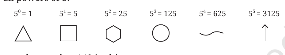 Exact base-5 landmark symbols used in the textbook