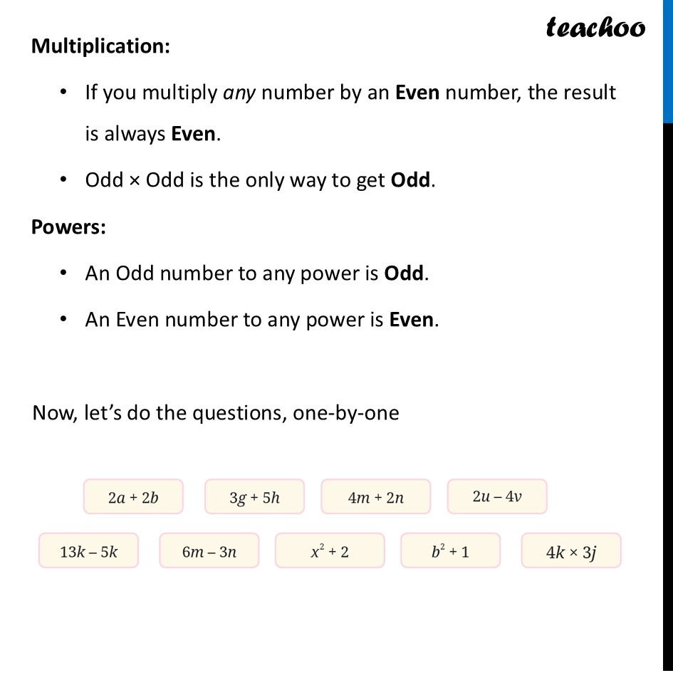 part 2 - Identifying which Algebraic Expressions are even - Parity of Arithmetic & Algebraic Expressions - Chapter 5 Class 8 - Number Play (Ganita Prakash) - Class 8 (Ganita Prakash - 1, 2 & Old NCERT)