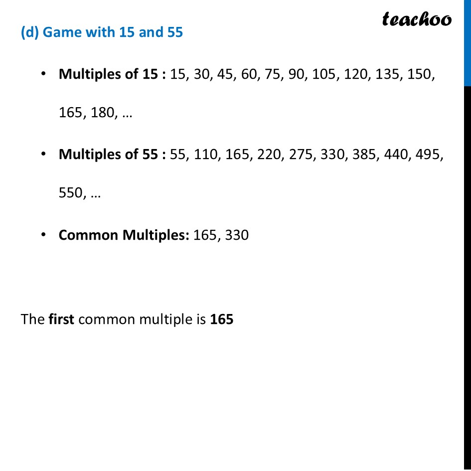 part 7 - Question 1 - Page 56 - Least, but not Last! - Chapter 3 Class 7 - Finding Common Ground (Ganita Prakash II) - Class 7 (Ganita Prakash 1, 2 & old NCERT)