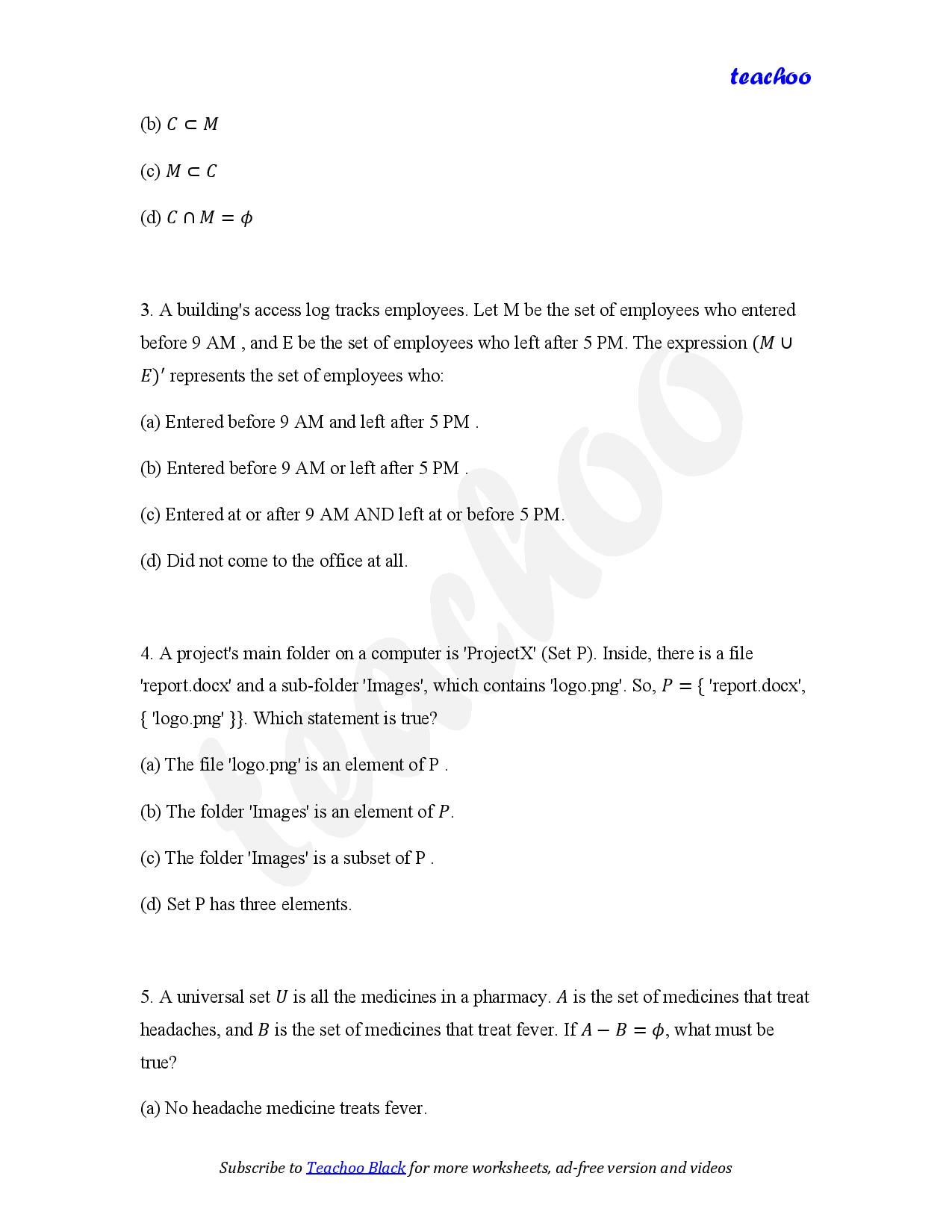 part 2 - MCQ - Worksheet 2 - Teachoo Questions - MCQs - Serial order wise - Chapter 1 Class 11 Sets