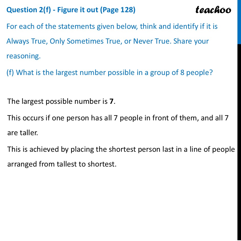 What is the largest number possible in a group of 8 people? - Teachoo - Numbers can Tell us Things, Supercells