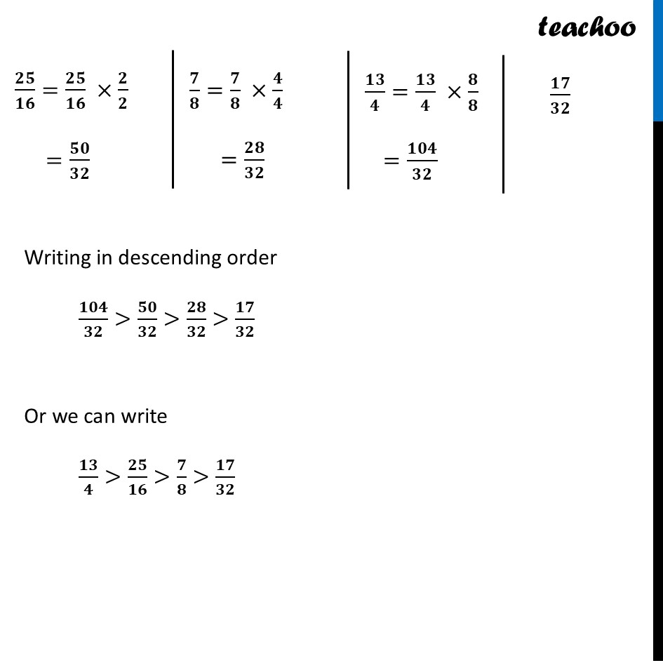 part 2 - Question 3 (a) - Page 174 - Comparing Fractions - Chapter 7 Class 6 - Fractions (Ganita Prakash) - Class 6 (Ganita Prakash & Old NCERT)