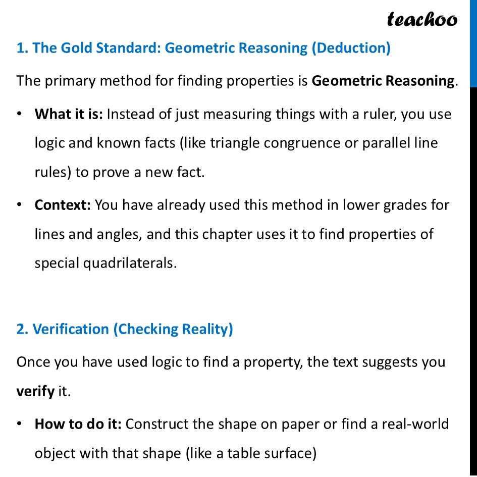 part 2 - The Process of Finding Properties - The Process of Finding Properties - Chapter 4 Class 8 - Quadrilaterals (Ganita Prakash) - Class 8 (Ganita Prakash - 1, 2 & Old NCERT)