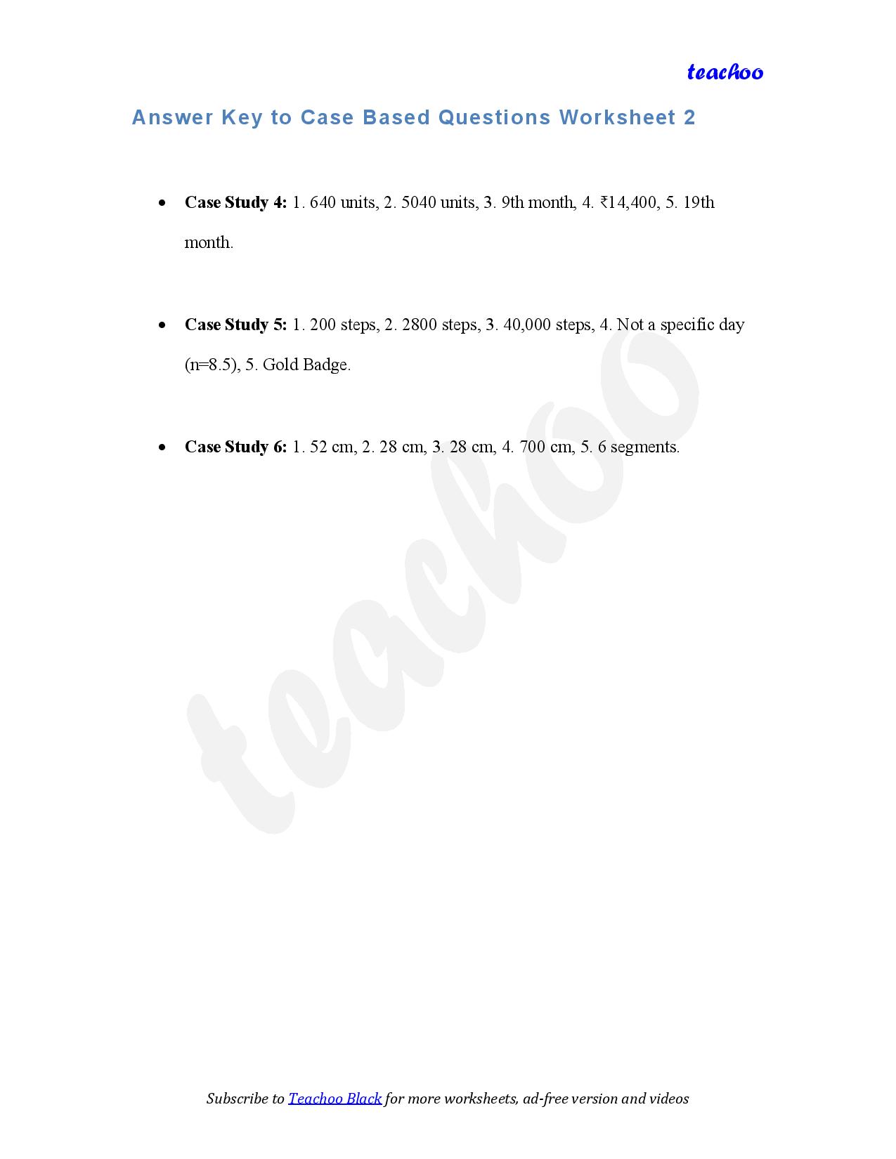 part 6 - Case Based Questions - Worksheet 2 - Teachoo Questions - Case Based - Serial order wise - Chapter 5 Class 10 Arithmetic Progressions