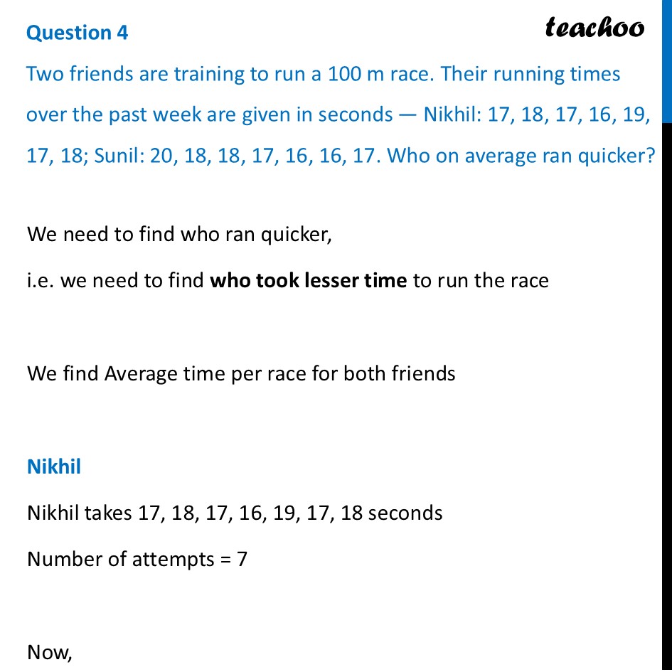 Two friends are training to run a 100 m race. Their running times over - Figure it out - Page 101