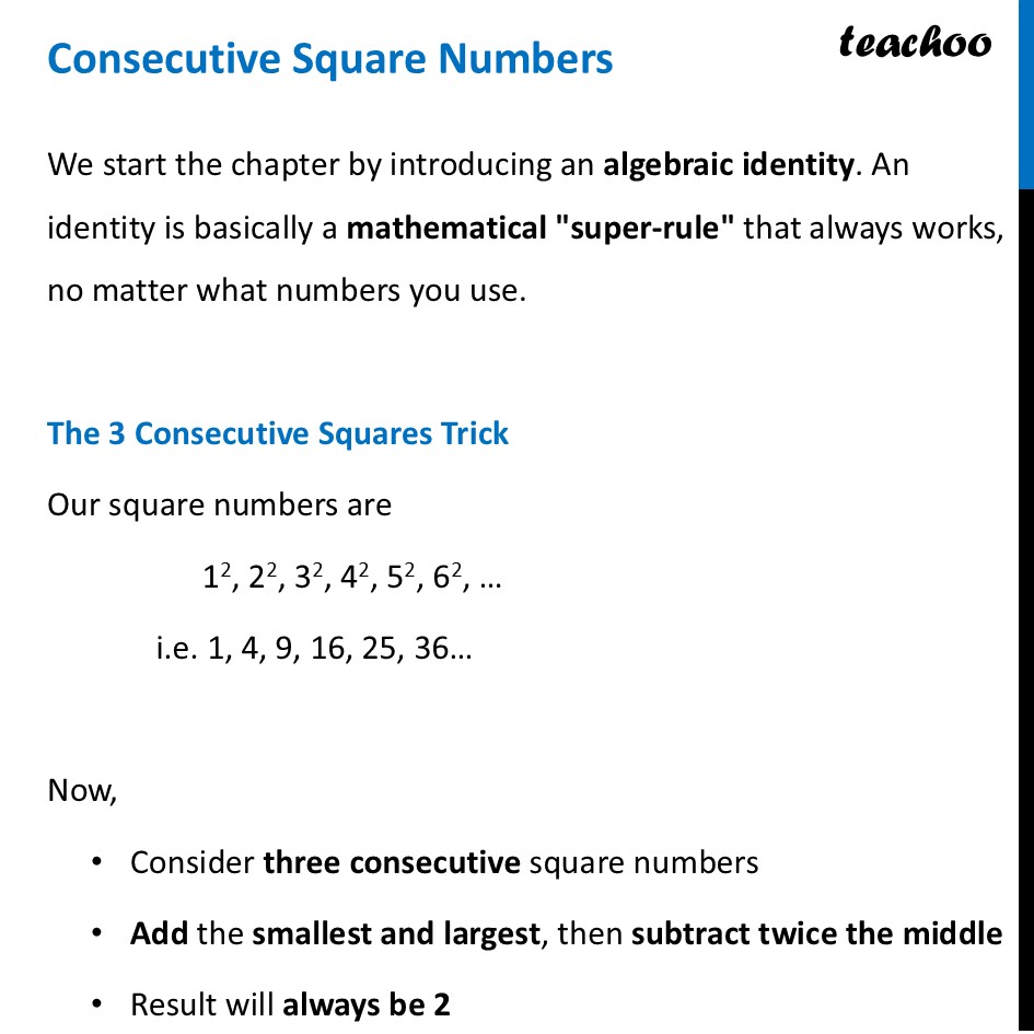 Consecutive Square Numbers - Pattern + Algebra Proof [Teachoo Maths] - Consecutive Square Numbers