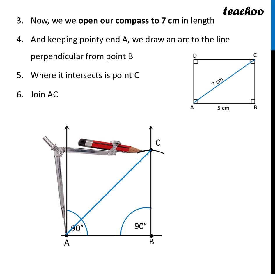part 5 - Constructing Rectangle with one Side & Diagonal given - Constructing Rectangles & Squares with Diagonals - Chapter 8 Class 6 - Playing with Constructions (Ganita Prakash) - Class 6 (Ganita Prakash & Old NCERT)