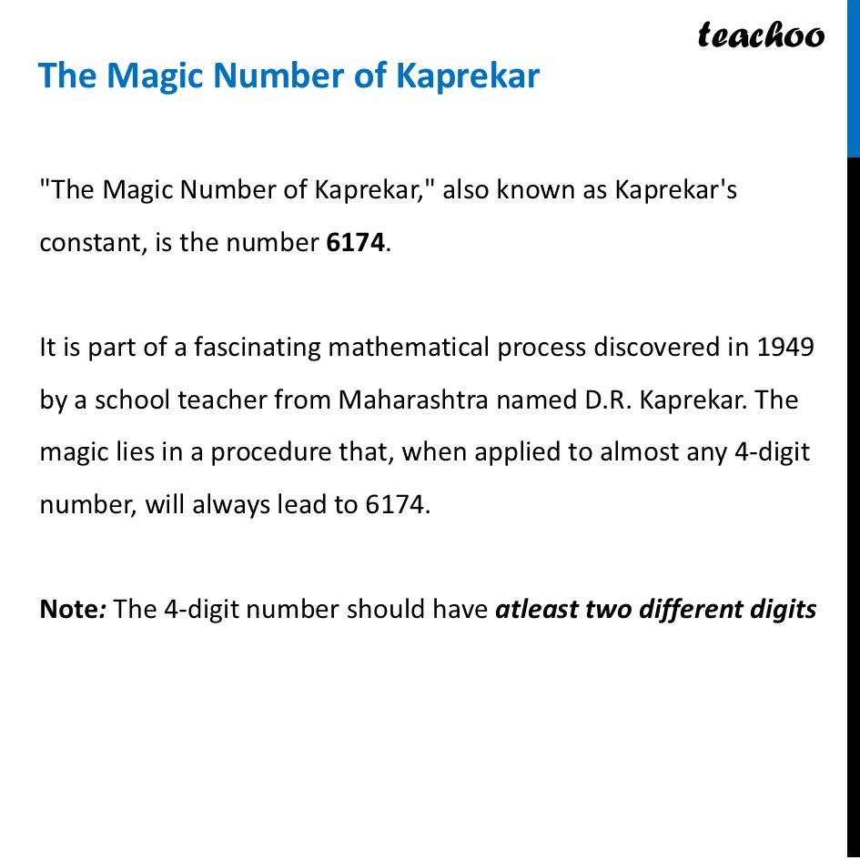 The Magic Number of Kaprekar - Definition, How to find - Teachoo - The Magic Number of Kaprekar
