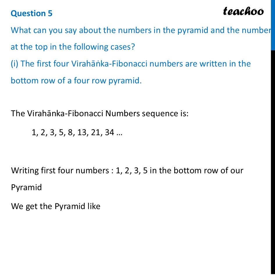 What can you say about the numbers in the pyramid and the number at