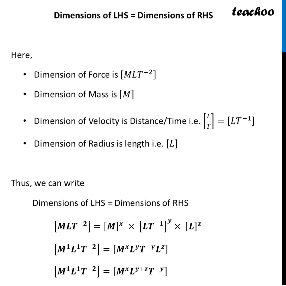 part 5 - Dimensional Analysis: Deriving the Formula of any Physical Quantity - Concepts - Chapter 1 - Units and Measurement - Physics Class 11