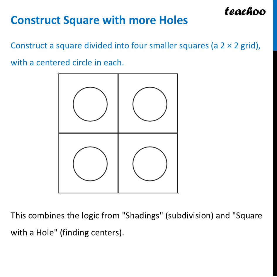 Construct a Square with More Holes – Geometry Construction [Teachoo] - Questions - Page 201 to 203