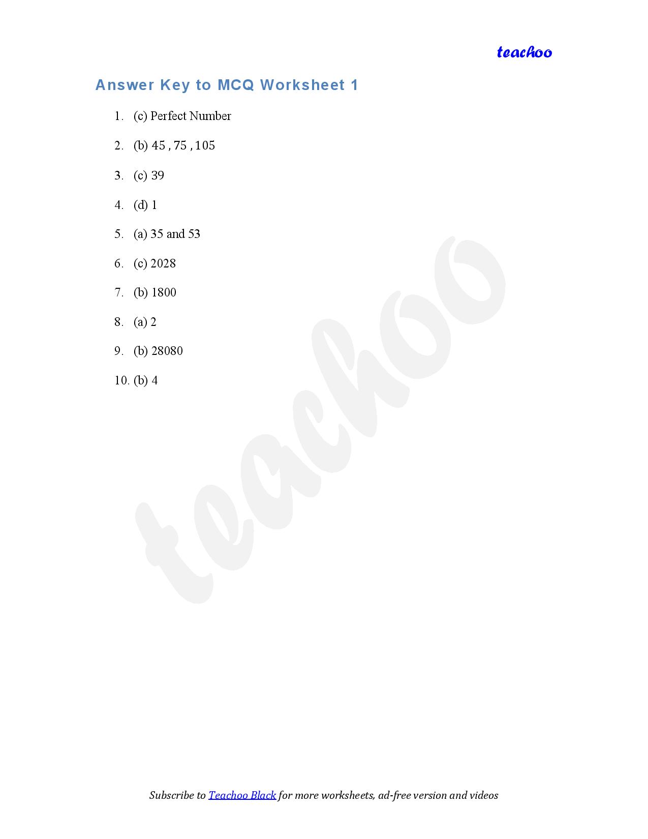 part 5 - MCQ - Worksheet 1 - Teachoo Questions - MCQs - Chapter 5 Class 6 - Prime Time (Ganita Prakash) - Class 6 (Ganita Prakash & Old NCERT)