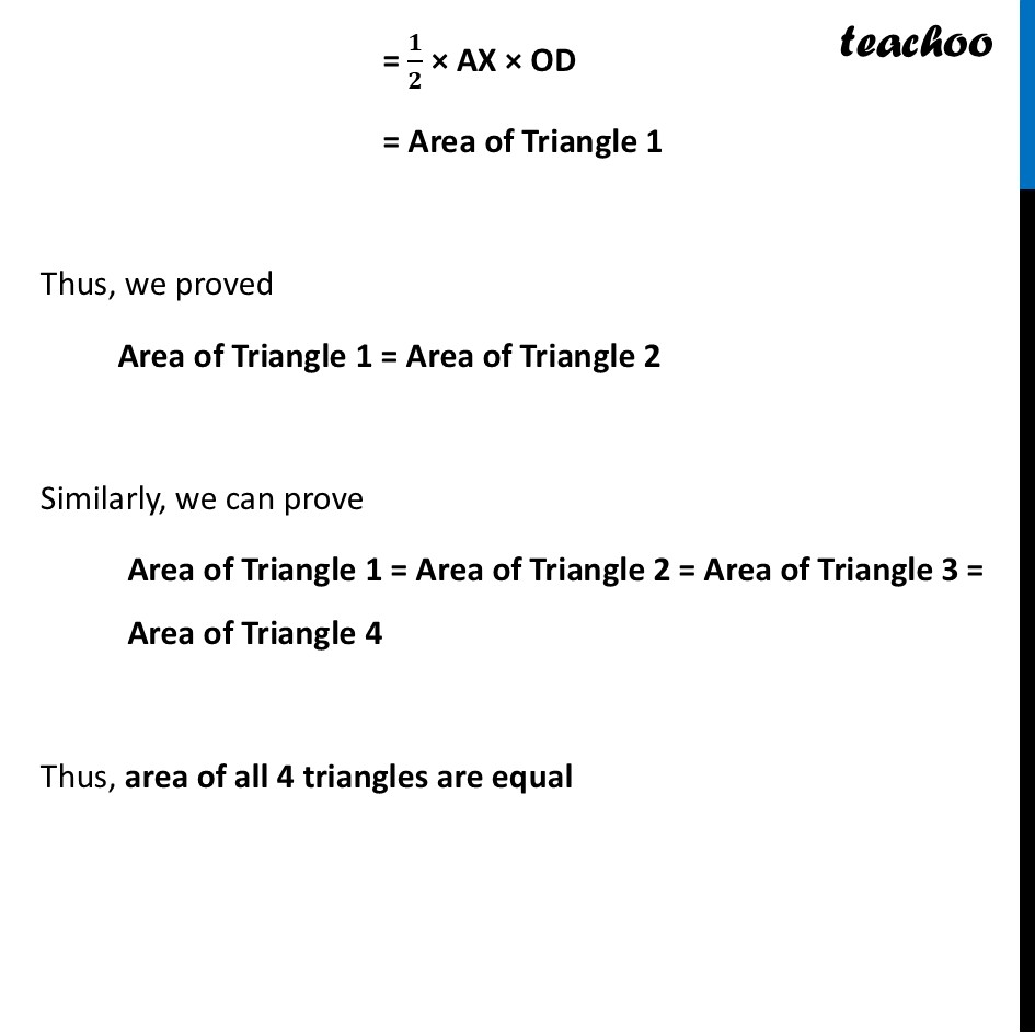 part 5 - Application 2: Proving Triangles Inside a Rectangle are Equal - Applications of Area of Triangle Formula - Chapter 7 Class 8 - Area (Ganita Prakash II) - Class 8 (Ganita Prakash - 1, 2 & Old NCERT)