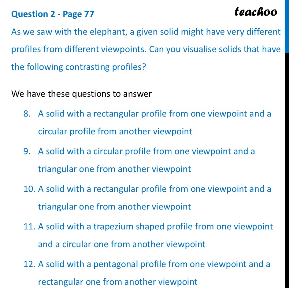As we saw with the elephant, a given solid might have very different - Imagining Solids