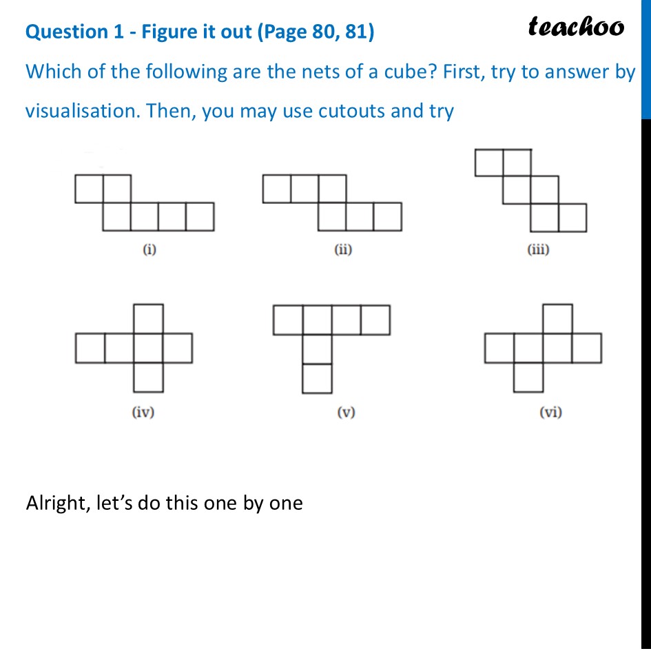 Which of the following are the nets of a cube? First, try to answer by - Net of a Cube