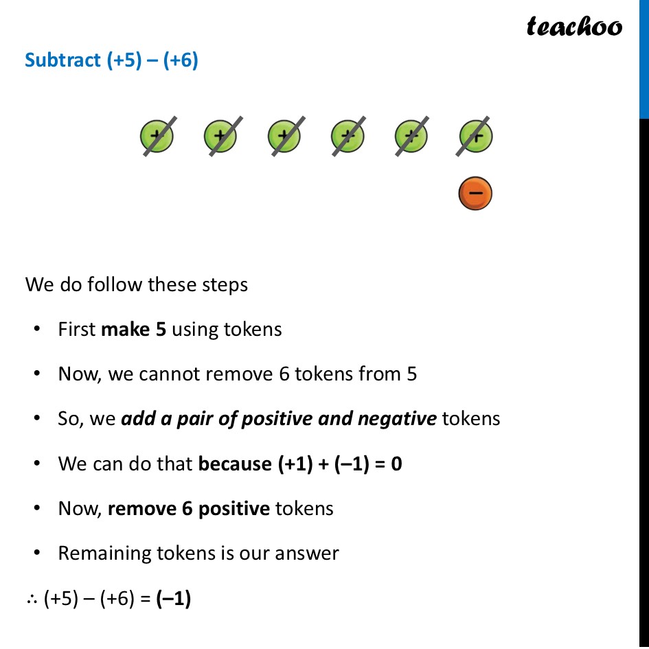 part 3 - Subtraction using Tokens - Token Model - Chapter 10 Class 6 - The other side of Zero (Ganita Prakash) - Class 6 (Ganita Prakash & Old NCERT)