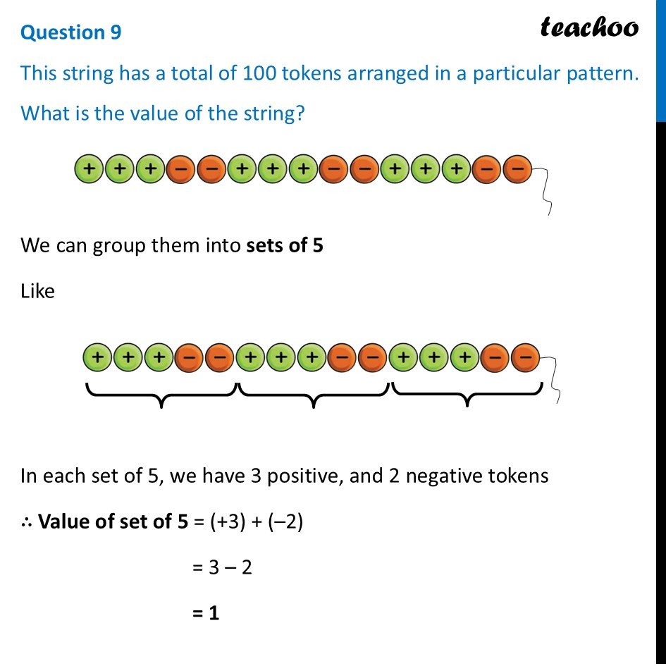 This string has a total of 100 tokens arranged in a particular pattern - Figure it out - Page 265, 266