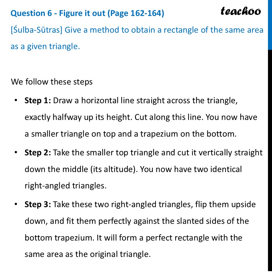 [Śulba-Sūtras] Give a method to obtain a rectangle of the same area as - Area of Parallelogram