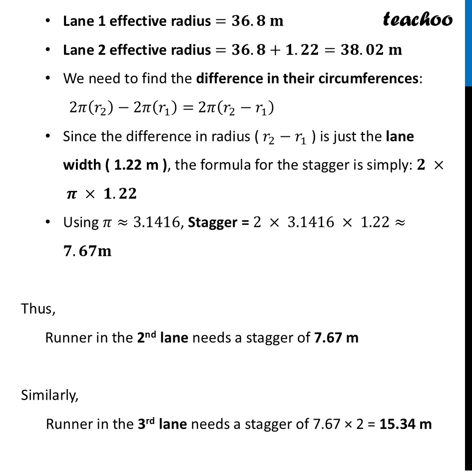 part 3 - Why stagger is needed in a track race? - Length of an Arc of a Circle - Chapter 6 Class 9 - Measuring Space: Perimeter and Area (Ganita Manjar - Class 9