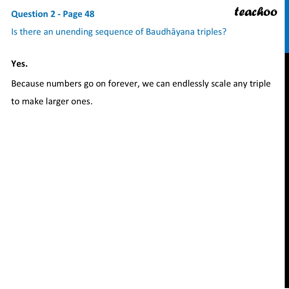 Is there an unending sequence of Baudhāyana triples? [Ganita Prakash] - Pythagorean triples