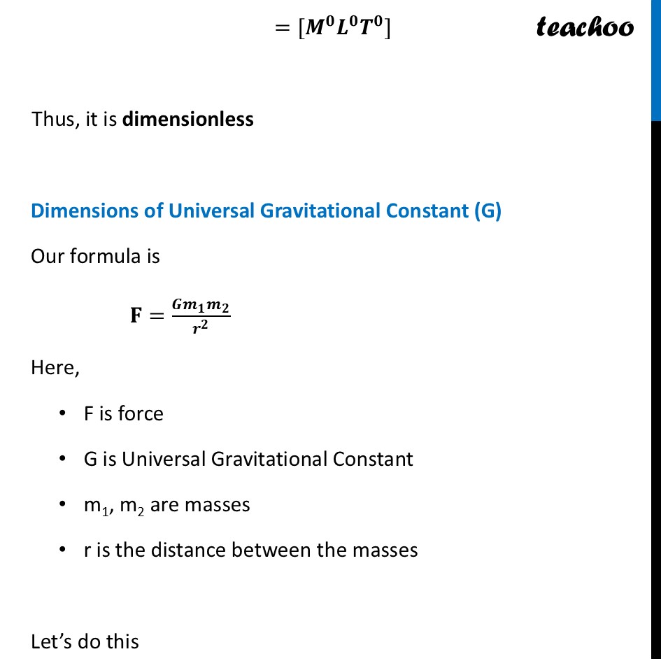 part 2 - Dimensions of Constants - Concepts - Chapter 1 - Units and Measurement - Physics Class 11