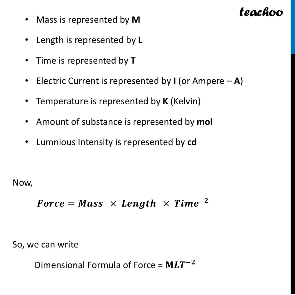 part 4 - Dimensions of Physical Quantities - Concepts - Chapter 1 - Units and Measurement - Physics Class 11