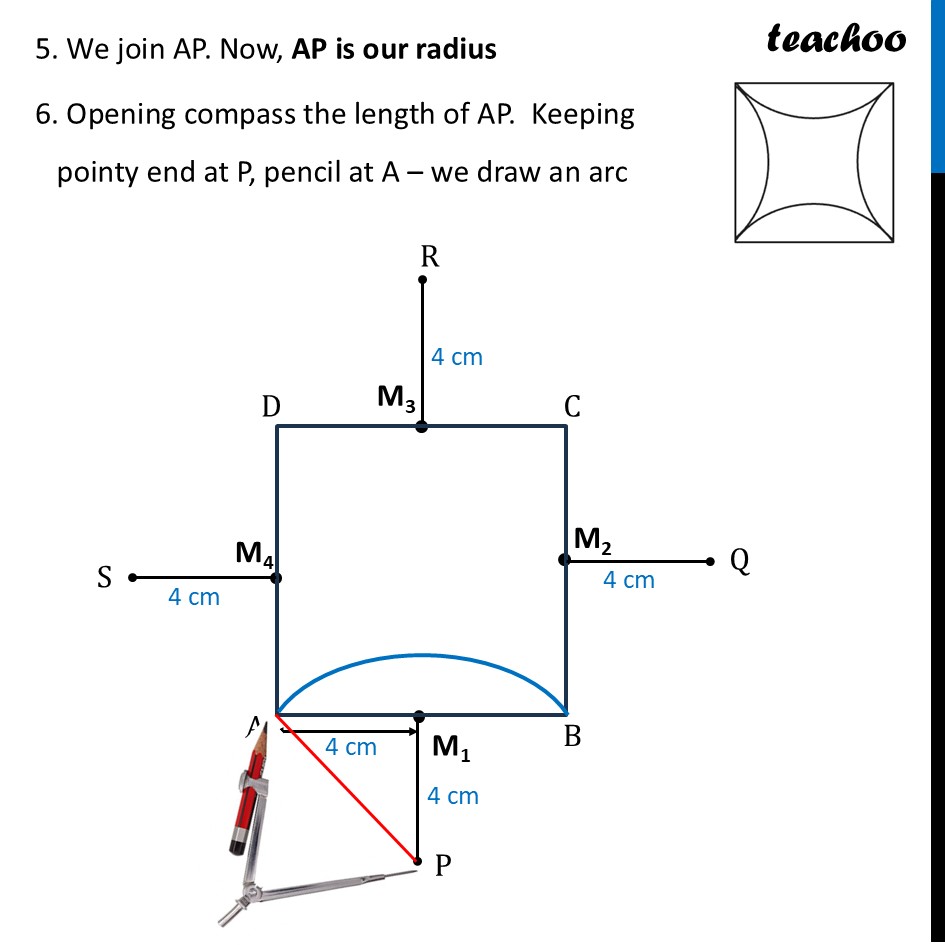 part 4 - Construct Square with Curves - Questions - Page 201 to 203 - Chapter 8 Class 6 - Playing with Constructions (Ganita Prakash) - Class 6 (Ganita Prakash & Old NCERT)