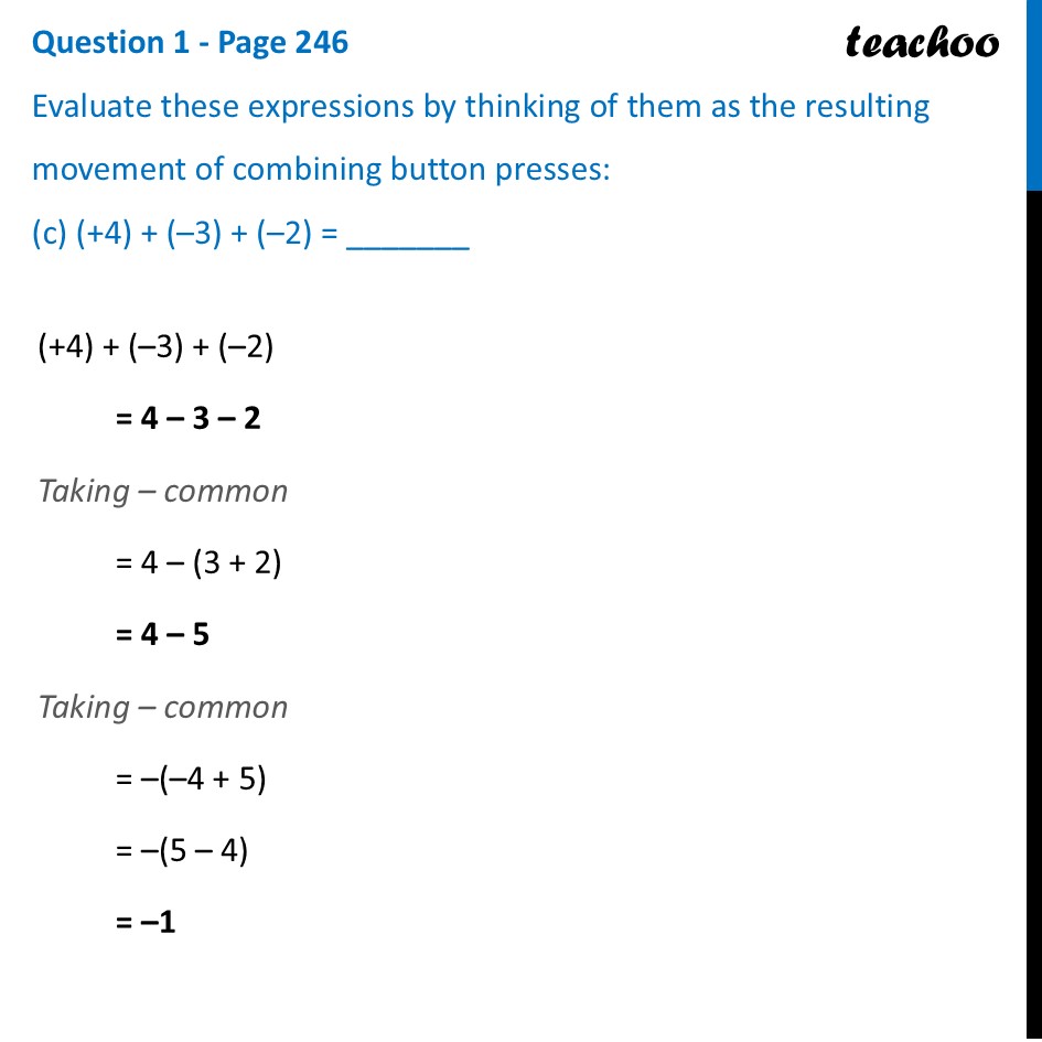 part 3 - Question 1 - Page 246 - Addition of Integers - Chapter 10 Class 6 - The other side of Zero (Ganita Prakash) - Class 6 (Ganita Prakash & Old NCERT)