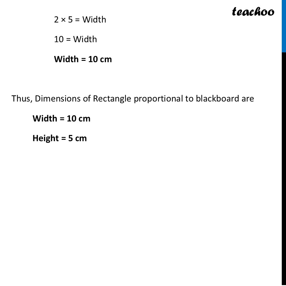 Measure the width and height (to the nearest cm) of the blackboard