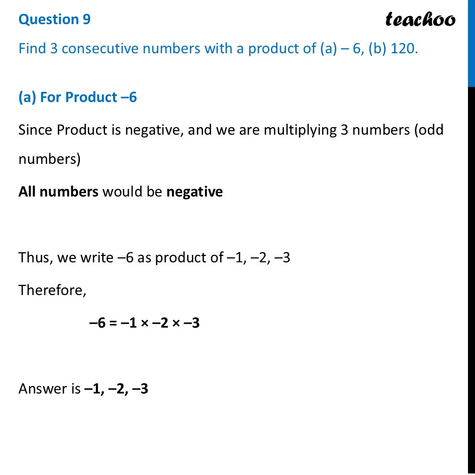 [Maths] Find 3 consecutive numbers with a product of (a) – 6, (b) 120 - Figure it out - Page 42, 43, 44