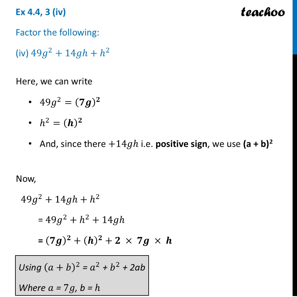 part 6 - Ex 4.4, 3 - Exercise Set 4.4 - Chapter 4 Class 9 - Exploring Algebraic Identities (Ganita Manjari I) - Class 9
