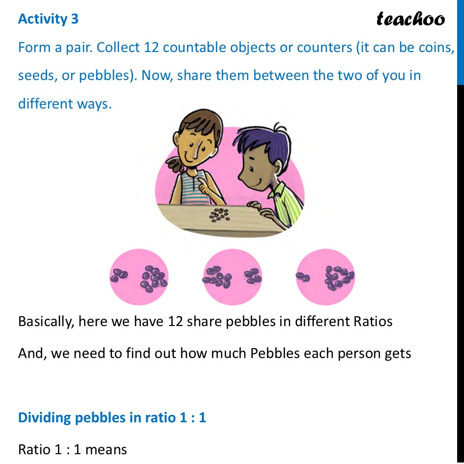 [Activity 3] Form a pair. Collect 12 countable objects or counters - Sharing, but Not Equally!