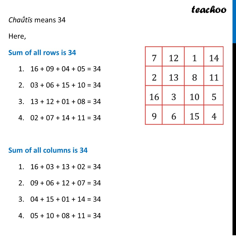 part 2 - First ever 4 × 4 Magic Square (Chautīsā Yantra) - First ever 4 × 4 Magic Square - Chapter 6 Class 7 - Number Play - Ganita Prakash - Class 7 (Ganita Prakash 1, 2 & old NCERT)