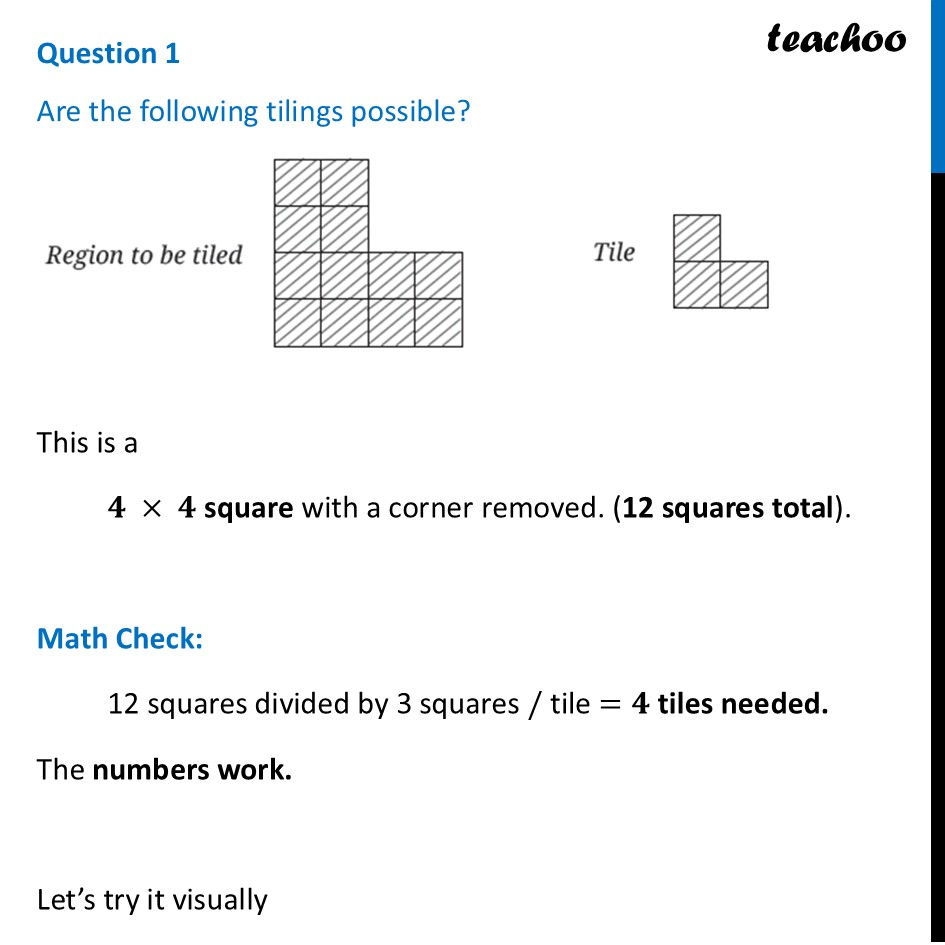 Are the following tilings possible? [Class 7 Part 2 Ganita Prakash] - Figure it out - Page 160