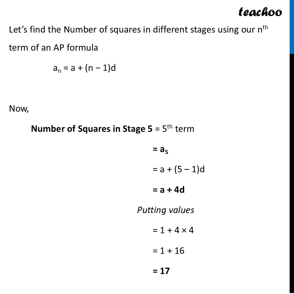 part 2 - Question 1 - Think & Reflect (Page 180) - Arithmetic Progressions - Chapter 8 - Predicting What Comes Next: Exploring Sequences & Progress - Maths Class 9