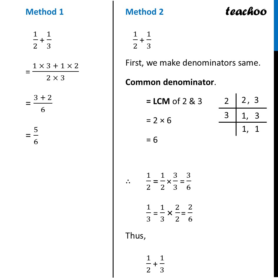 part 2 - Adding Fractions with different denominators - Addition of Fractions - Chapter 7 Class 6 - Fractions (Ganita Prakash) - Class 6 (Ganita Prakash & Old NCERT)