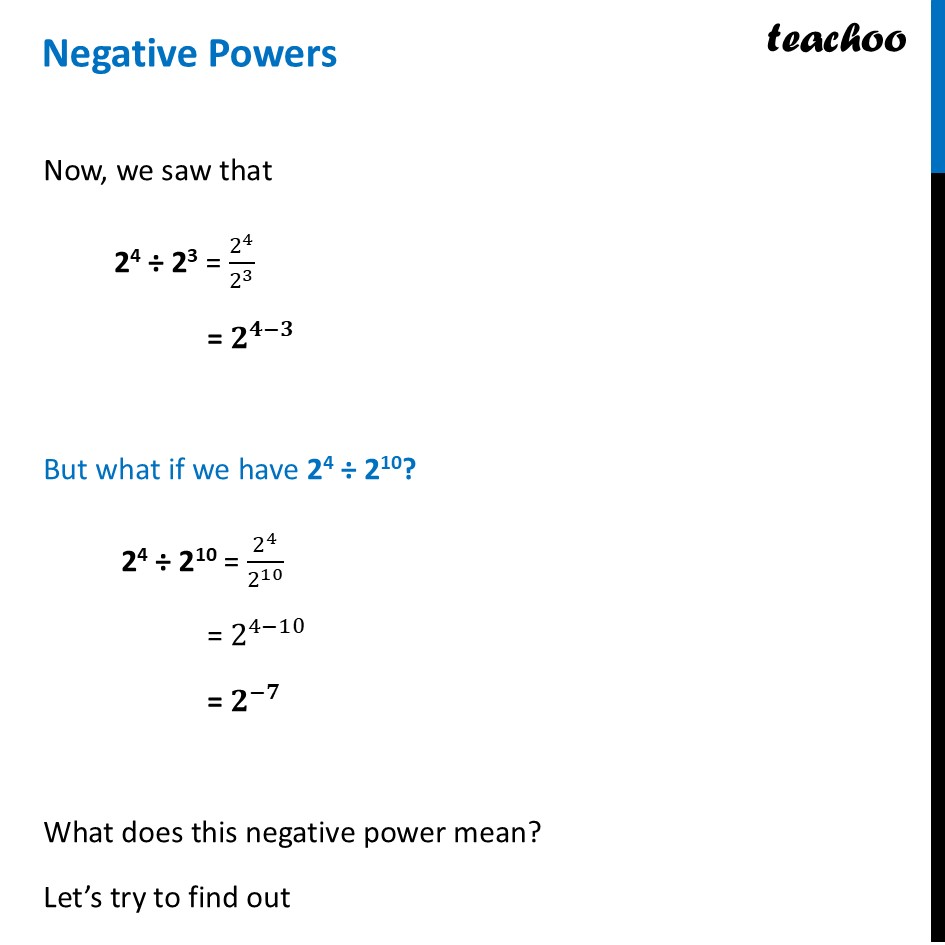 Negative Powers - How to find (with examples) - Teachoo - The Other Si - The Other Side of Powers