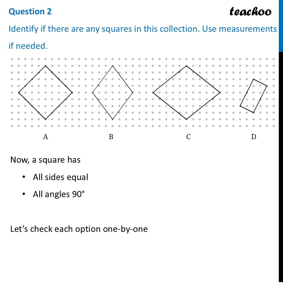Identify if there are any squares in this collection. Use measurements - Figure it out - Page 194