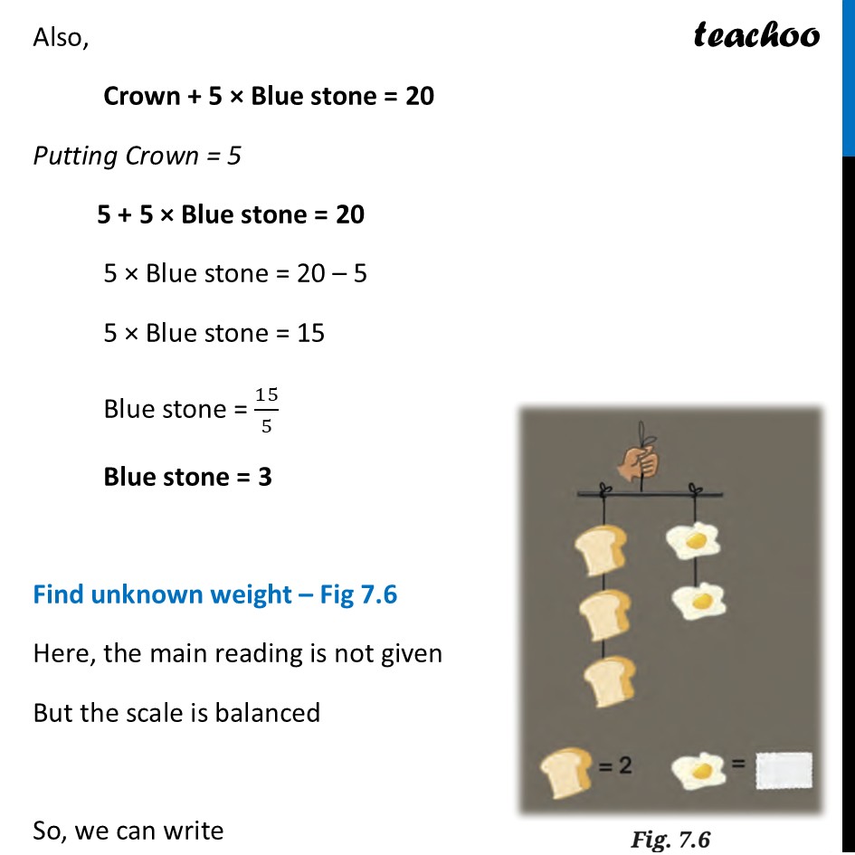 part 3 - Unknown Weights – Fig 7.4 to 7.8 - Unknown Weights - Chapter 7 Class 7 - Finding the Unknown (Ganita Prakash II) - Class 7 (Ganita Prakash 1, 2 & old NCERT)