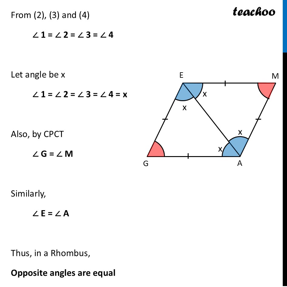 part 4 - Deduction 9 - What can we say about the angles in a rhombus? - Rhombus - Chapter 4 Class 8 - Quadrilaterals (Ganita Prakash) - Class 8 (Ganita Prakash & Old NCERT)